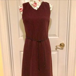 Talbots burgundy/black tweed wool dress size 4 P